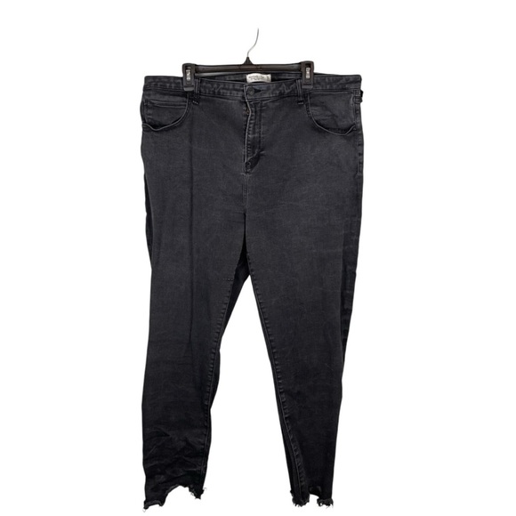 Abercrombie & Fitch Grey Black High Rise Skinny Distressed Ankle Jeans size 24L - Picture 1 of 8